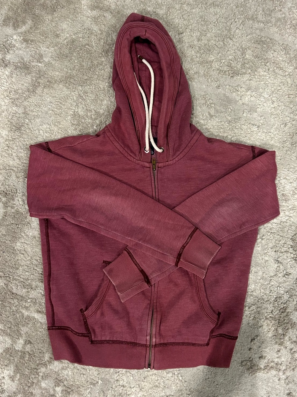American Eagle Outfitters Maroon Zip Hoodie